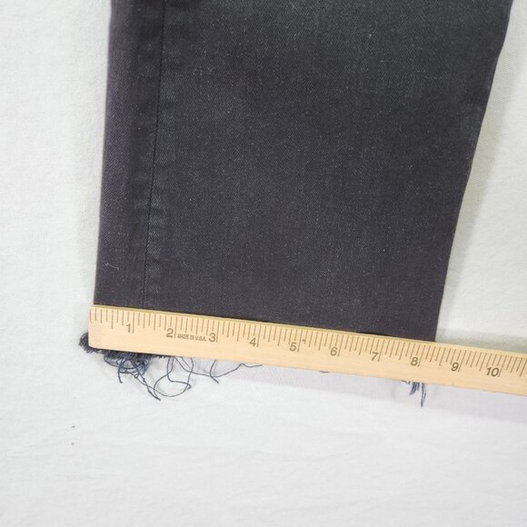 Rag & Bone Jeans Size 25 Flare Leg Frayed Hem10 inch Crop Black - Picture 6 of 16